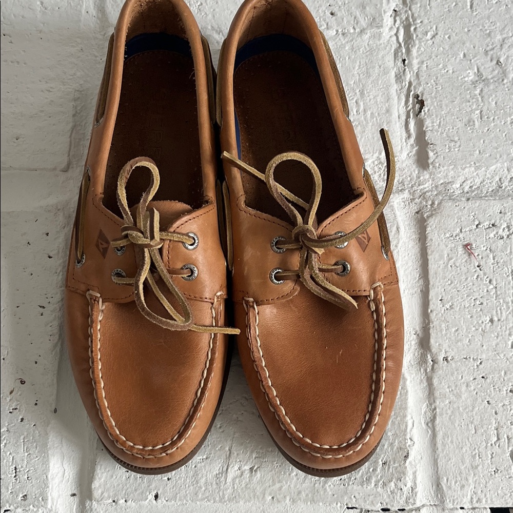 Sperry Tan Leather Boat Shoes for Men